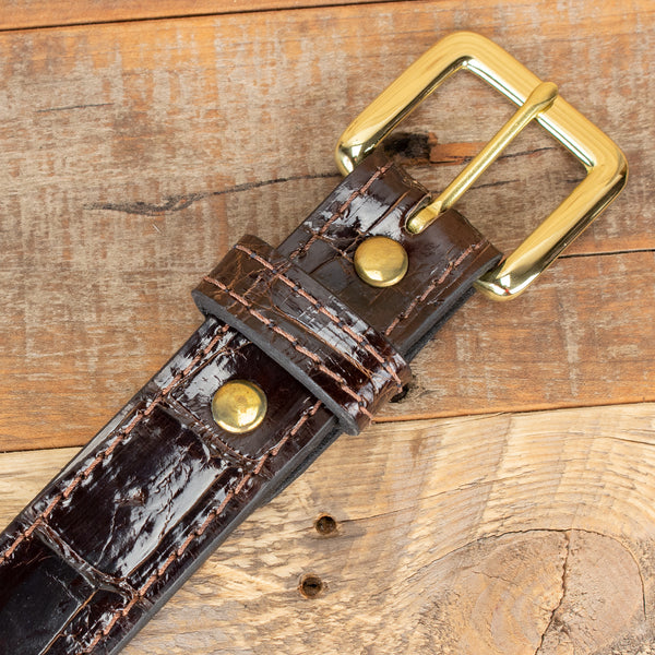 GENUINE ALLIGATOR BELT - DARK BROWN – Roosevelt & Company