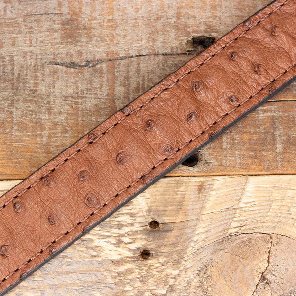 Rustic Butter Ostrich Leather Belt