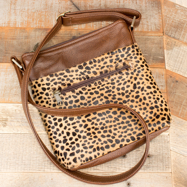 Leopard Print Cowhide Clutch Bag  Premium Leather Handbags for