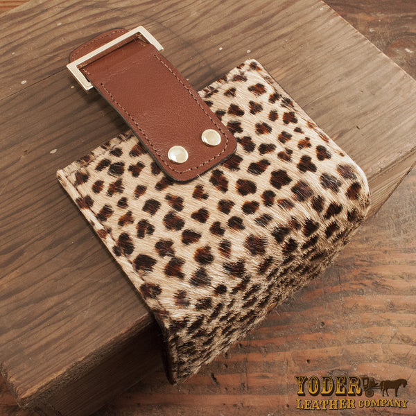 Women's Furry Leopard Cheetah Leather Wallet – Yoder Leather Company