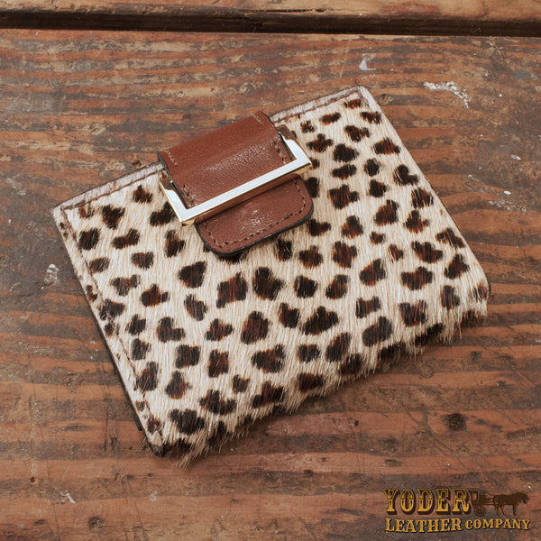 Leopard print leather wallet hotsell