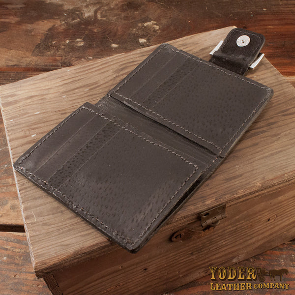 Yoder Leather Company Treebark Elephant Trifold Wallet For Sale