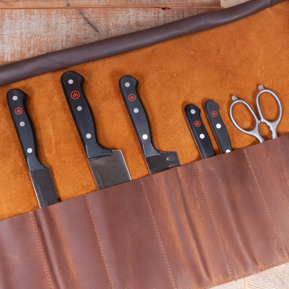 Witloft Leather 5-Pocket Knife Roll, Dark Brown | Buy online UK – Sous Chef  UK