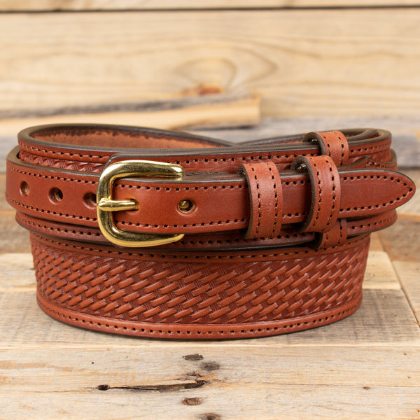 Brown Basketweave Ranger Leather Belt – Yoder Leather Company