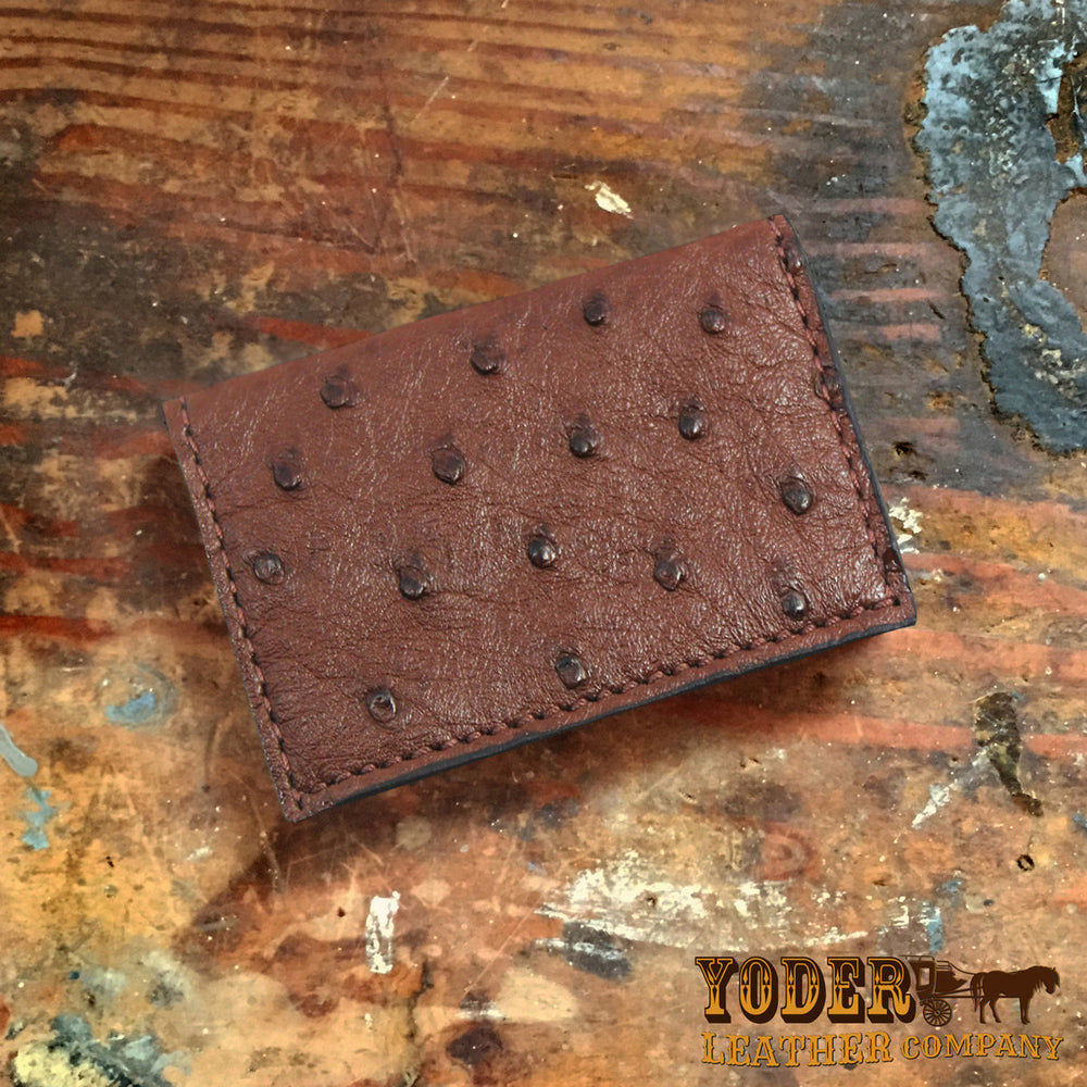 Genuine Ostrich Leather Credit Card Holder Double Side Brown Color (MAKE  REQUEST