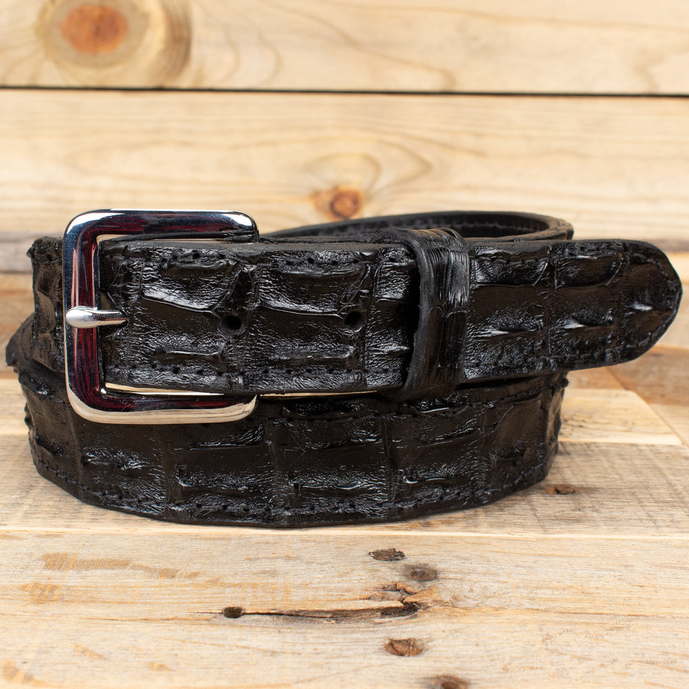 Bally embossed-crocodile leather belt - Black