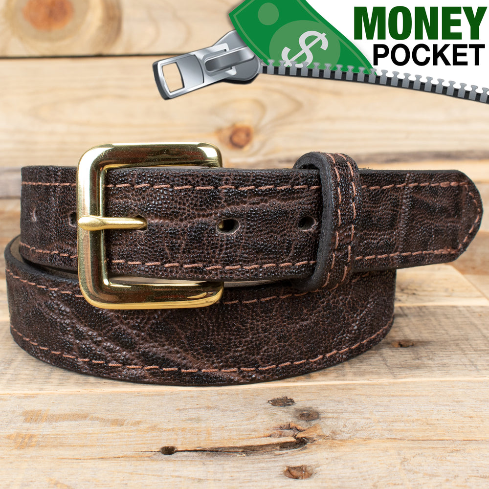 Brown Elephant Hide Leather Money Belt – Yoder Leather Company