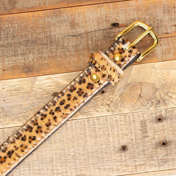 Furry Leopard Cheetah Print Leather Belt – Yoder Leather Company