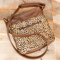 Doncaster Brown Leather with Leopard deals Fur Satchel