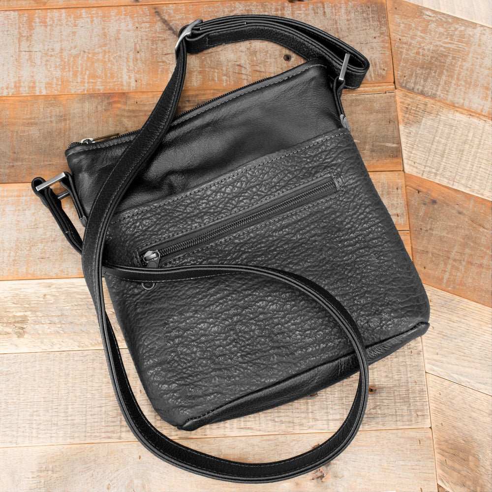 Margot Genuine Leather Womens Crossbody Bag Black